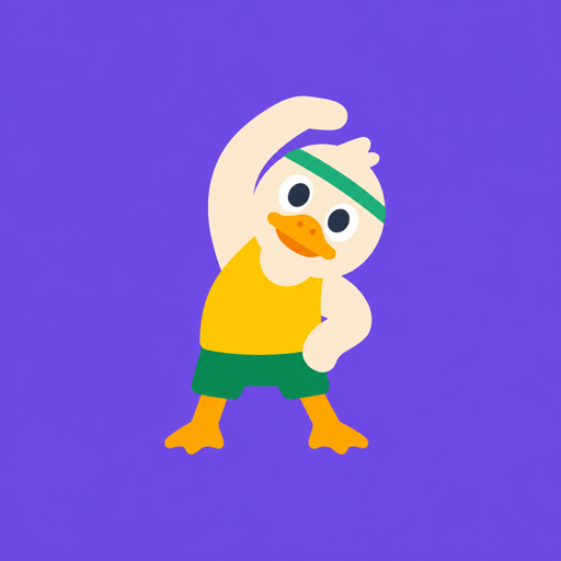The Flap app icon: a duck in a headband, mid-stretch